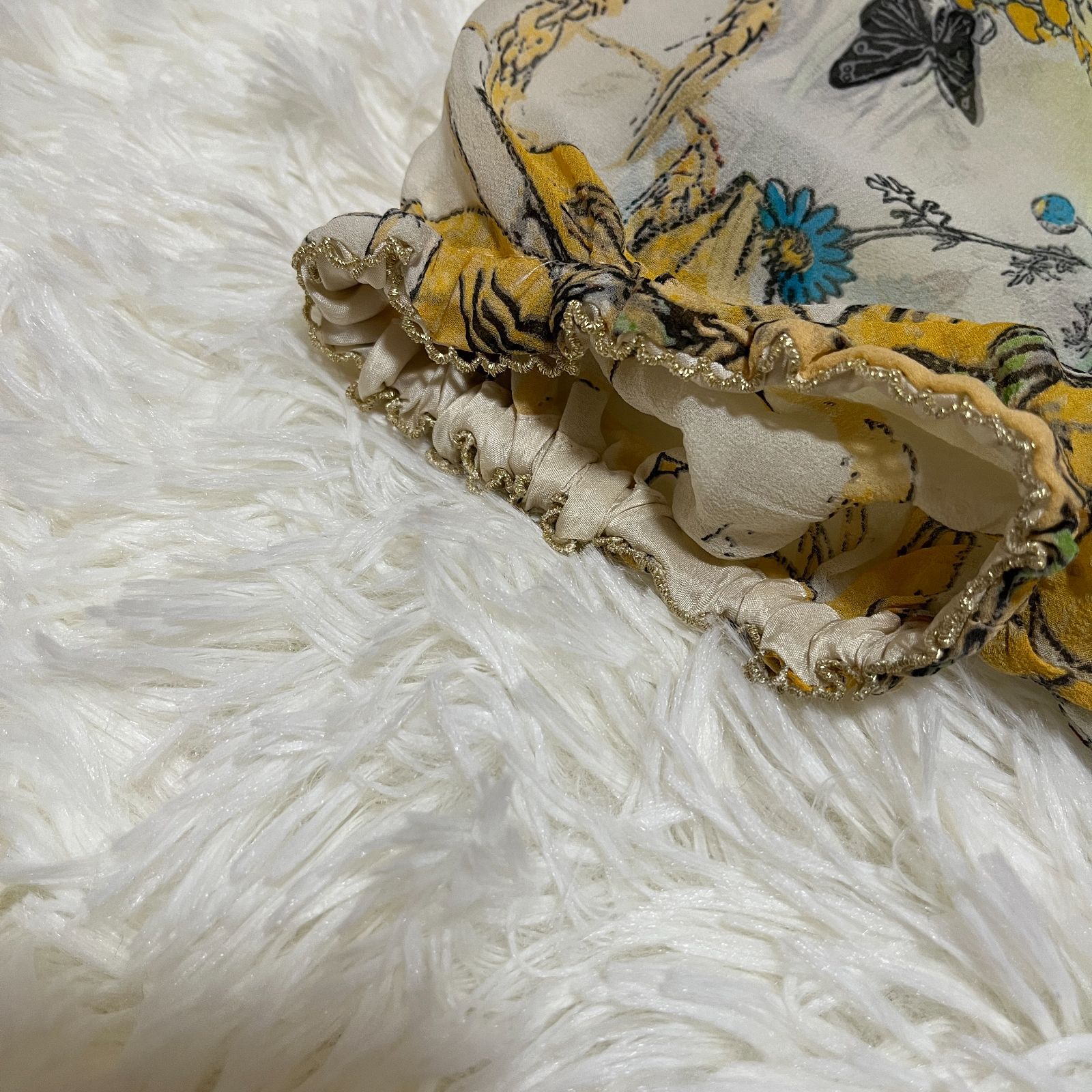 TUMORI CHISATO】ツモリチサト 総柄 ひざ丈 ワンピース シルク