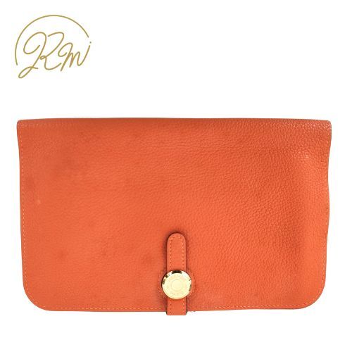 HERMES エルメス 長財布 トゴ トゴ ドゴンGM オレンジ