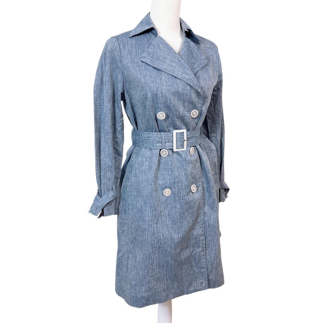 マッキントッシュ フィロソフィー リネントレンチコート 36 ブルー