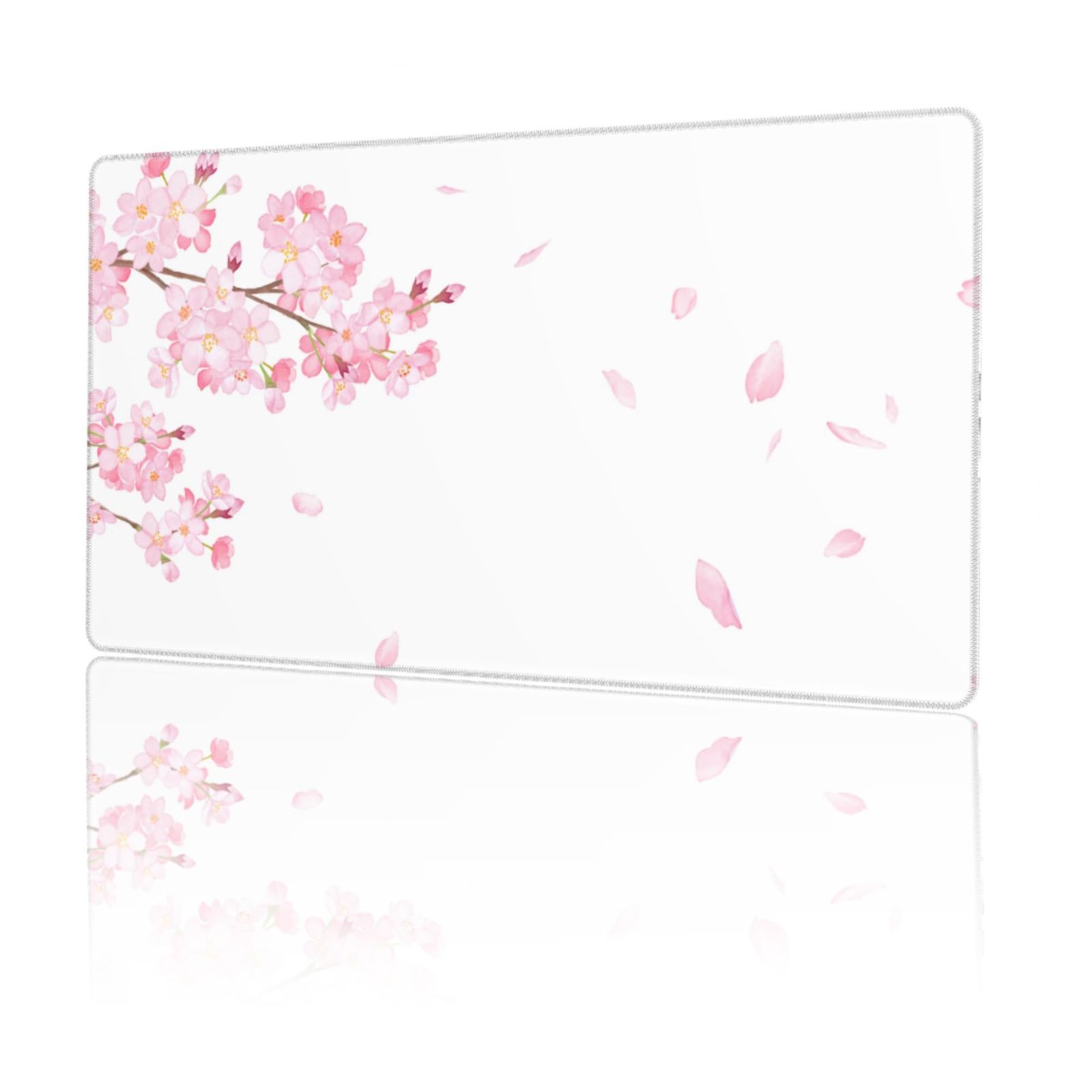 【数量限定】大型 ゲーミング 水彩画 花びら 舞う サクラ マウスマット マウスパッド デスクマット 特大 おおきい キーボードパッド ゴム底 エレコム 光学式 桜 マウス対応 滑り止め 耐久性 