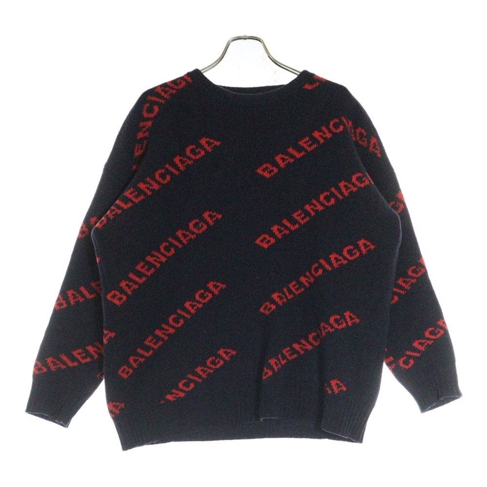 バレンシアガ   ロゴニット BALENCIAGA (バレンシアガ) 18SS ALLOVER LOGO CREWNECK KNIT 総