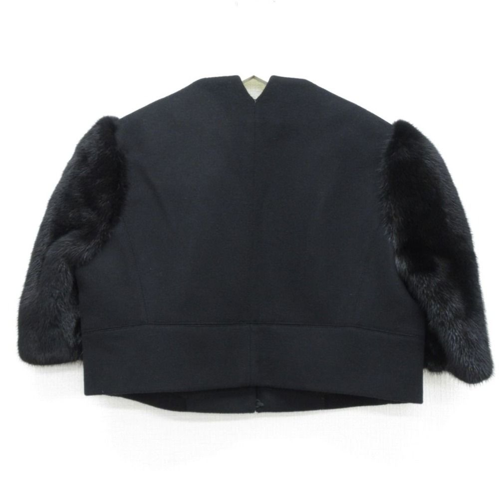 サルヴァトーレ フェラガモ ミンクファー付き ジャケット ブラック 40 美品 Salvatore Ferragamo サルヴァトーレフェラガモ ミンク