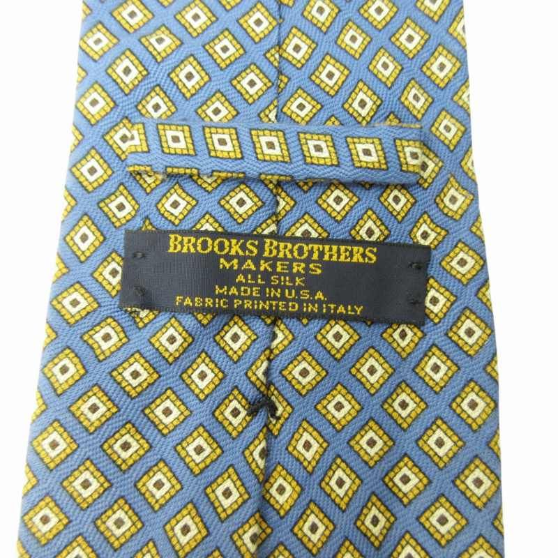【新品タグあり】USA製 Brooks Brothers ネクタイ ブルー ブルックスブラザーズ BROOKS BROTHERS MAKERS 美品 総柄