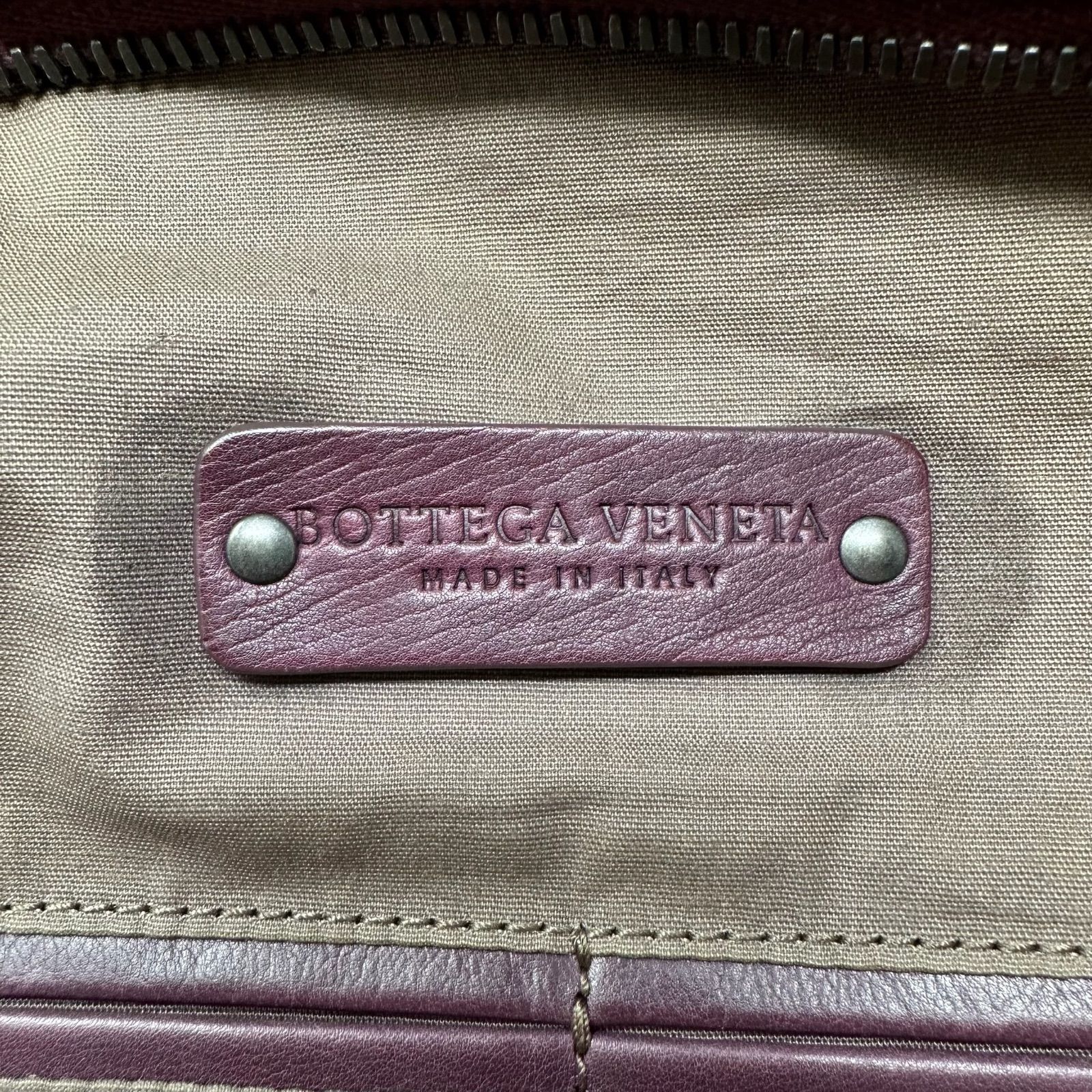 BOTTEGA VENETA イントレチャート ボストンバッグ ボルドー レザー メンズ レディース MEDICALDB_JP