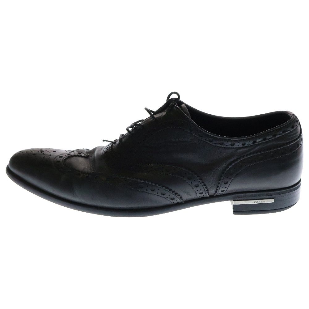 PRADA プラダ ウィングチップ フルブローグ レースアップレザードレスシューズ 2EC121 ブラック