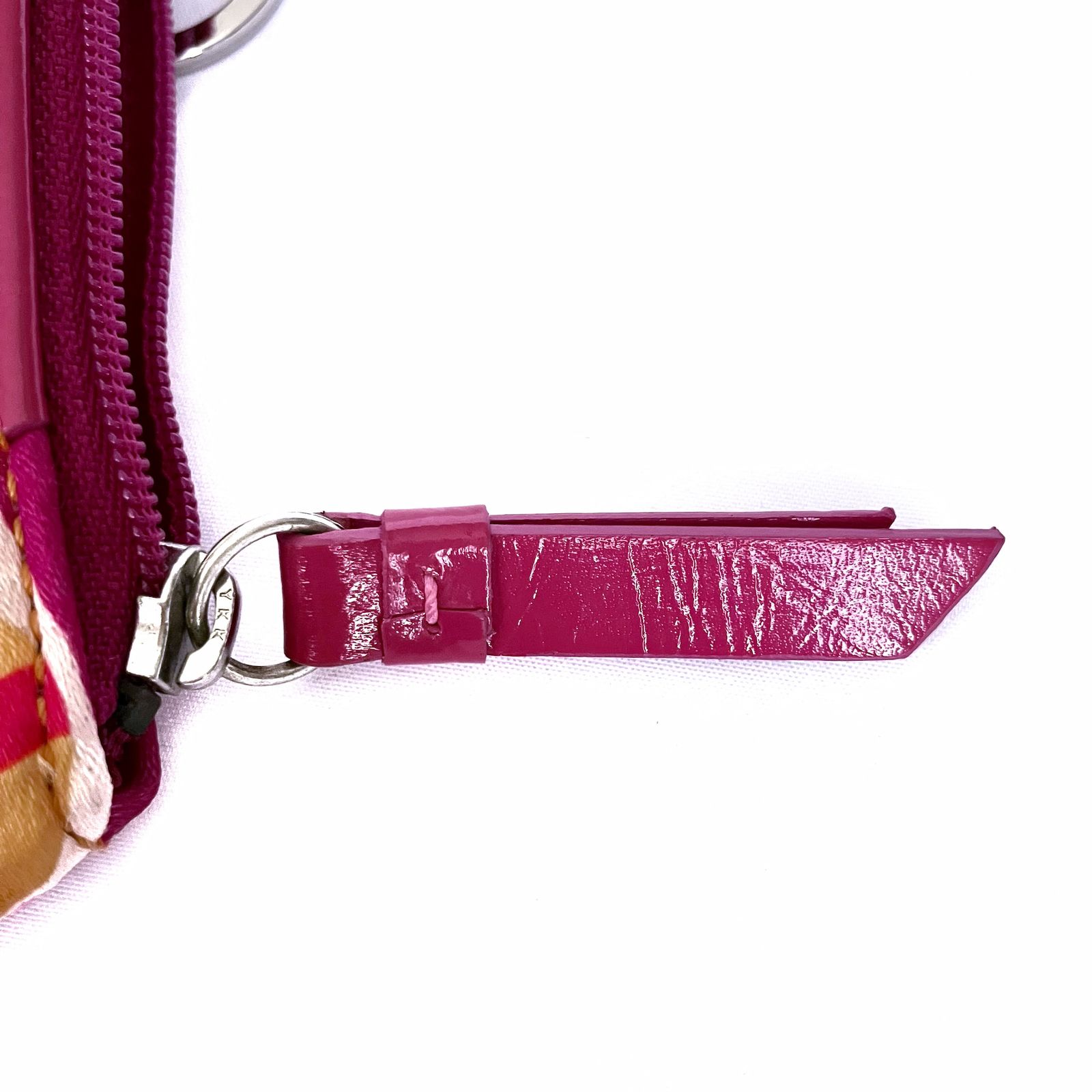 COACH スカーフプリント オプアート サテン レザー シルバー トート 
