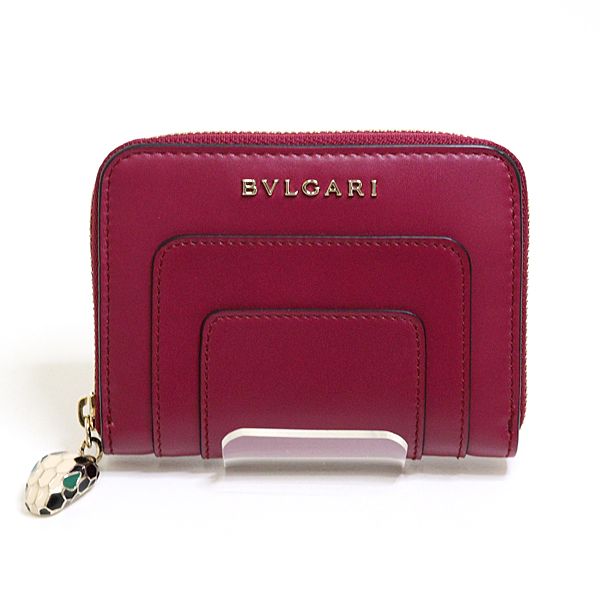 ブルガリ BVLGARI セルペンティ コインケース ワインレッド 蛇 スネーク ゴールド金具 カードケース Sランク