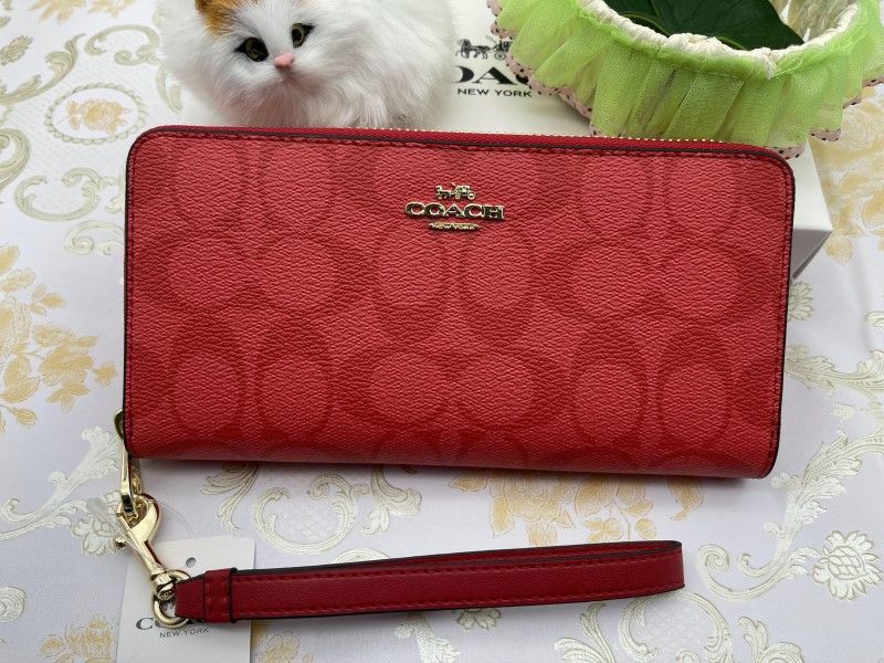 コーチ COACH 長財布 財布 アコーディオン ジップ ウォッシュドシャンブレー 財布 贈り物C4452 a332B