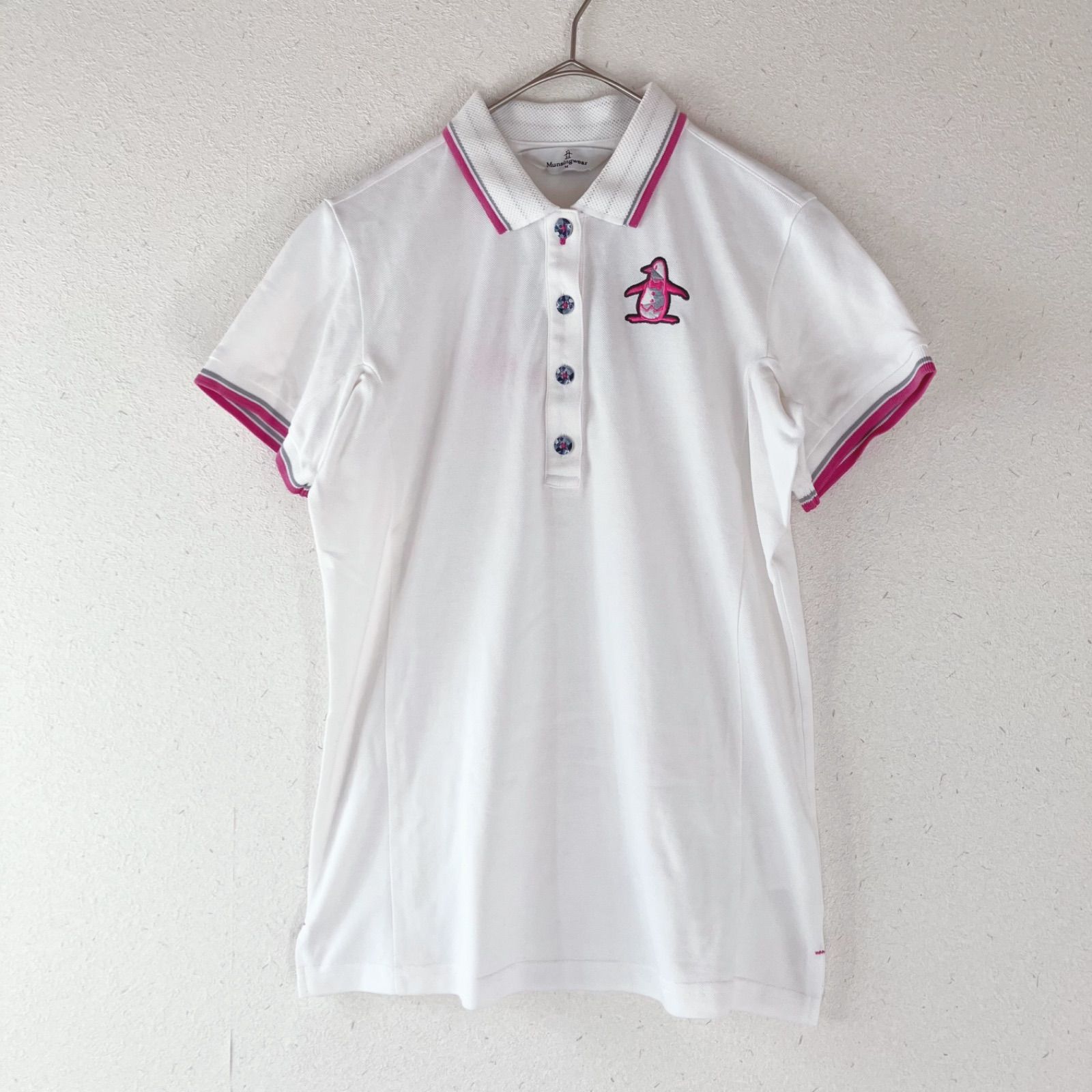 munsingwear ポロシャツ LL □Munsingwear□半袖ポロシャツ 白 LLサイズ ストレッチ