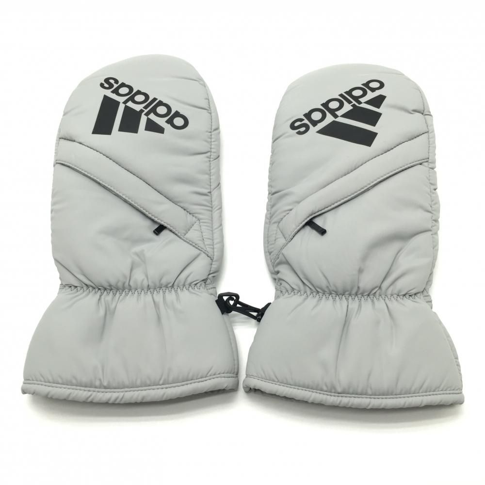 【新品】アディダス 中綿手袋 ミトングローブ グレー×黒 CLIMAWARM カイロポケット付 メンズ  ゴルフウェア adidas