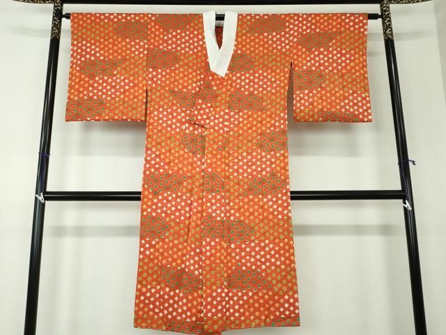 平和屋着物○上質な長襦袢 無双仕立て 麻の葉文様 舞花文 やまと金ラベル