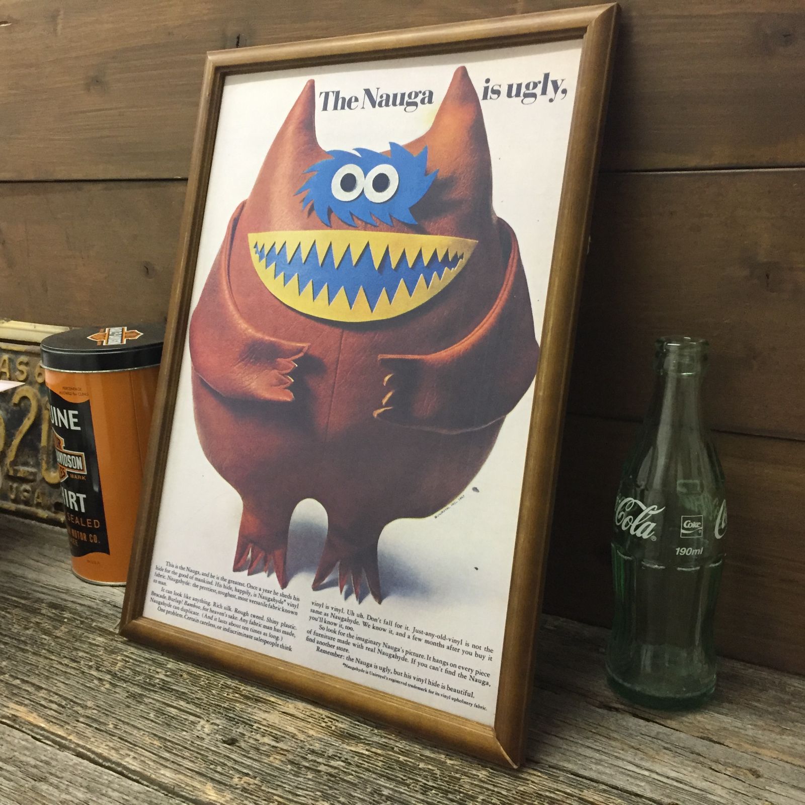 Naugahyde ナウガモンスター B4 ポスター 額付き ◇ 複製広告 ノーガ