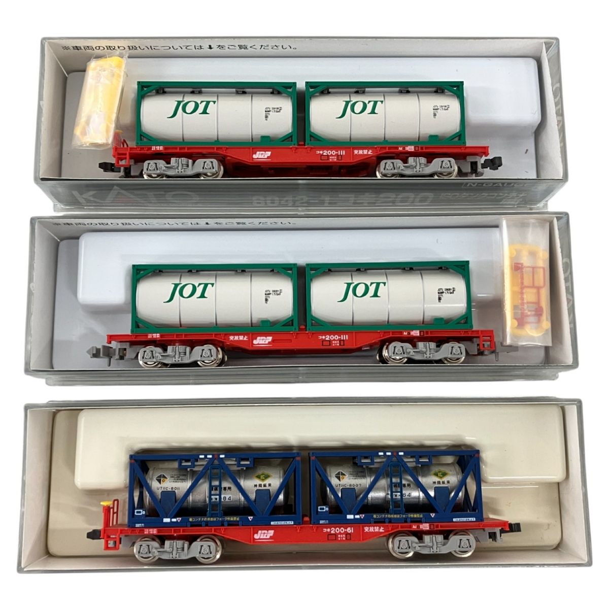 カトー 8042-1 コキ200 ISOタンクコンテナ搭載×2箱 コキ200 ISOタンクコンテナ「日陸」積載 | KATO(カトー) 8042-2