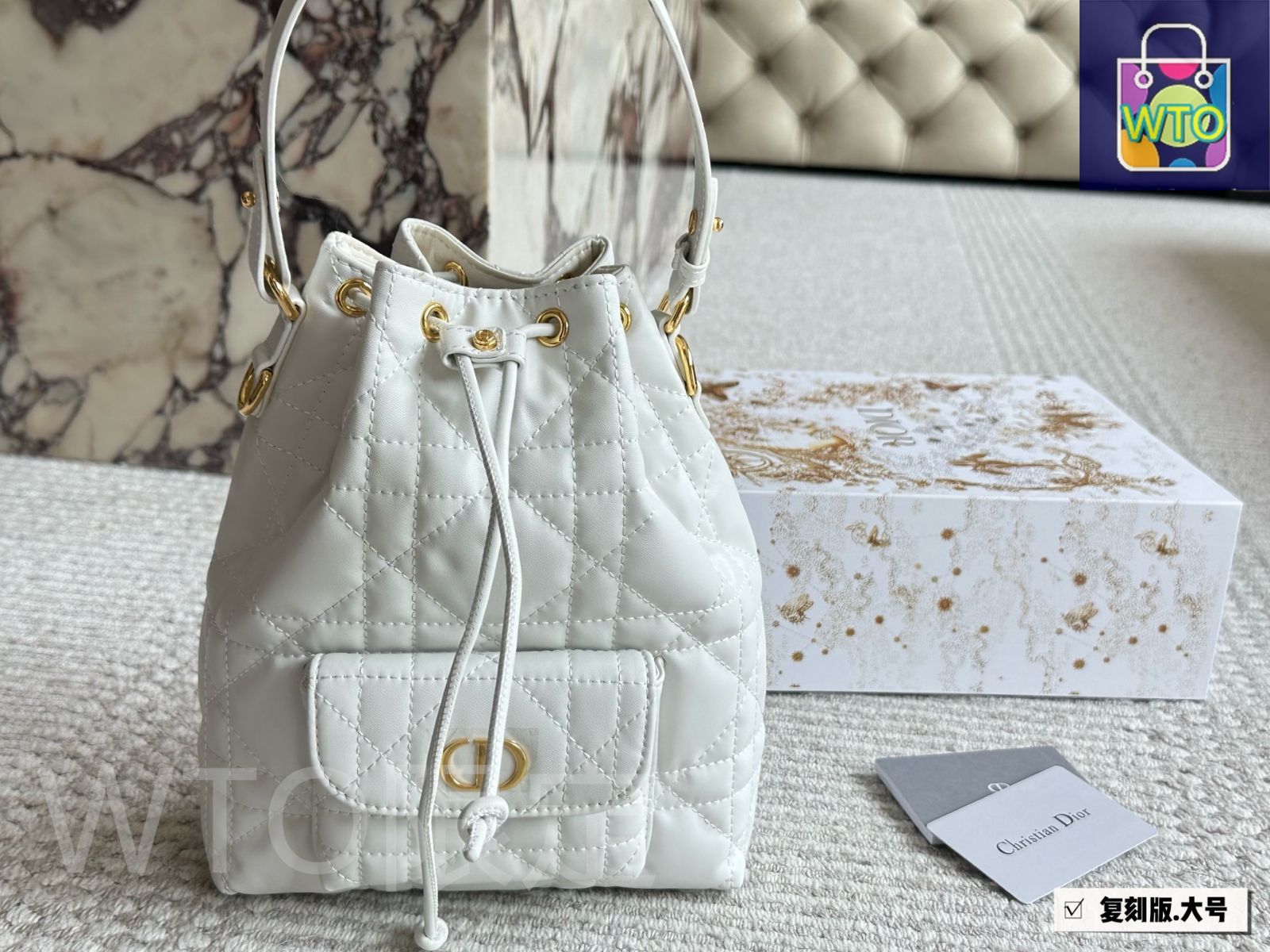 今日WTO】DIOR CARO カロ バケツバッグ スモール （サイズ：20cm