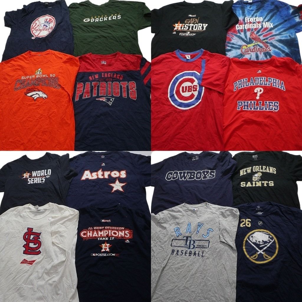 古着卸 プロチーム 半袖Tシャツ 16枚セット メンズ XL NFL ペイトリオッツ ブロンコス パッカーズ セインツ 古着 NA2523