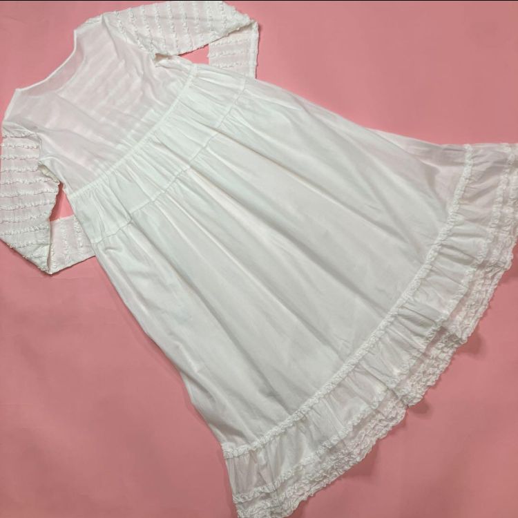 【新品未使用】ピンクハウス ピンク 豪華綿ローンワンピース/2023年 夏 お値下げしました！未使用豪華ピンクハウス綿ローンピコフリル