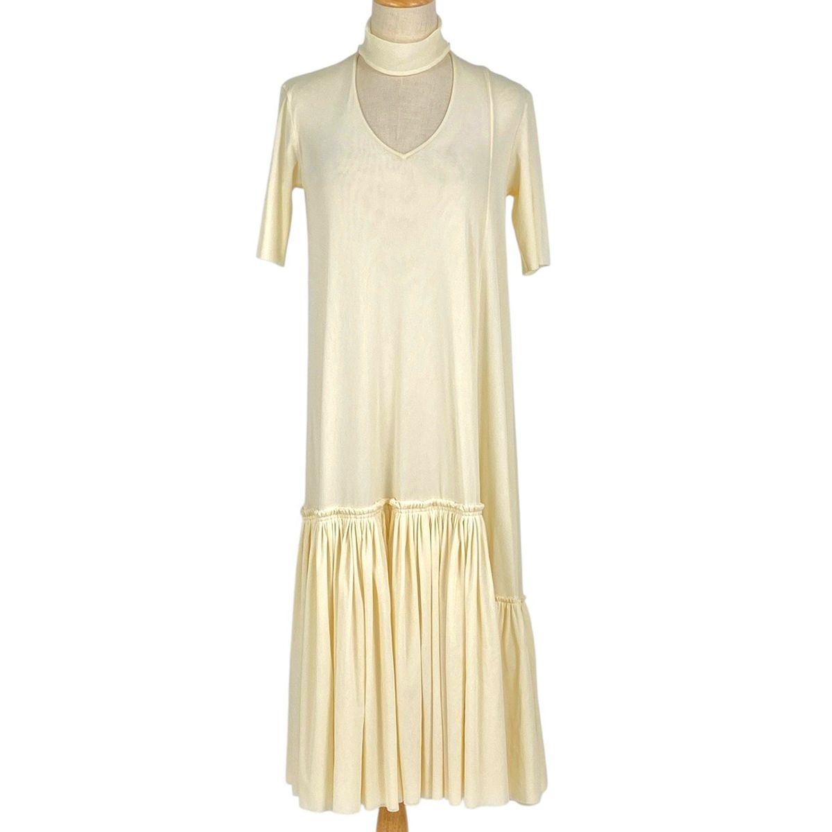 ジルサンダー JIL SANDER チョーカー ワンピース ドレス 98A ワンピース スカート ナイロン アイボリー レディース