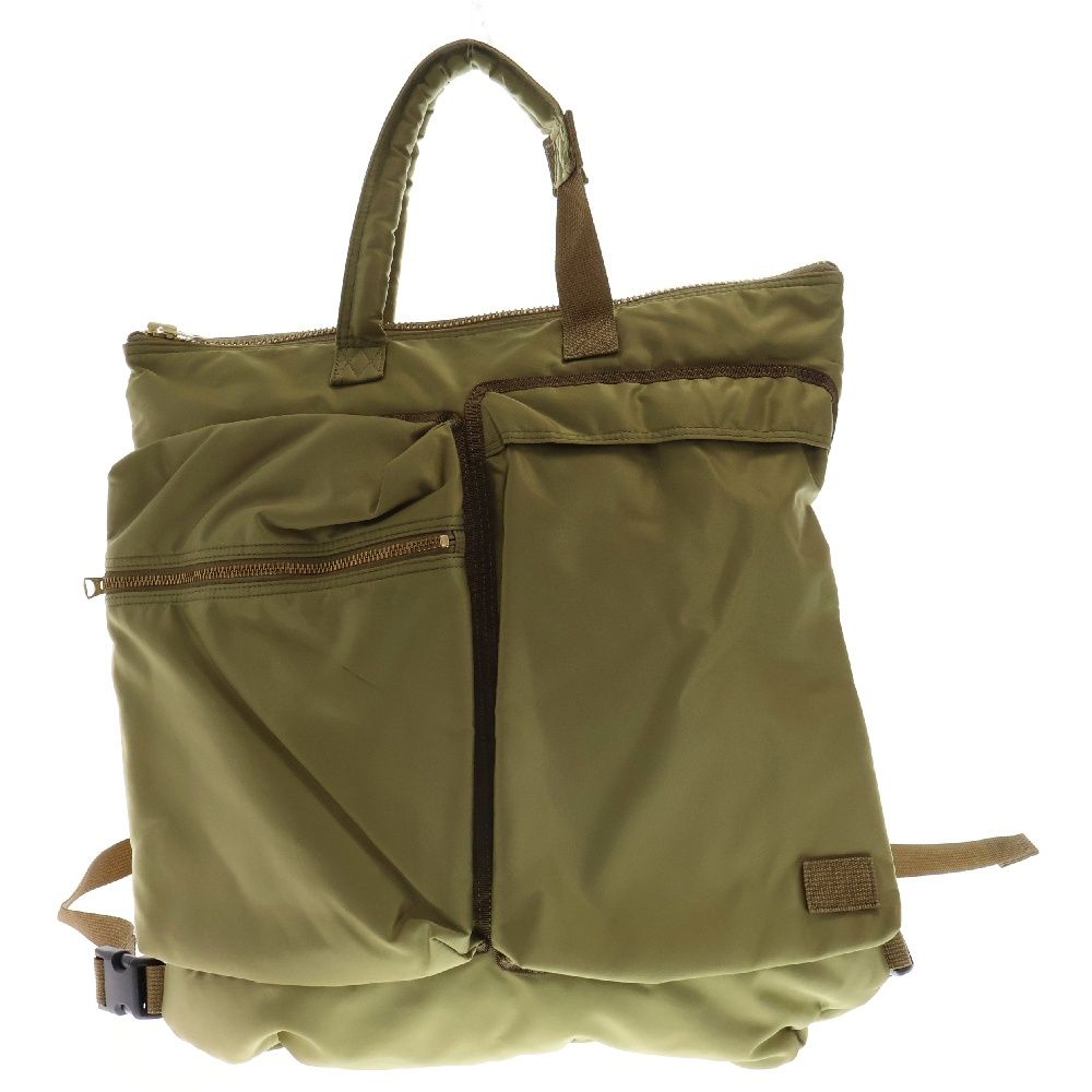 Sacai (サカイ) 23SS ×Porter Helmet Back Pack ポーター ヘルメット ナイロン 2WAY バックパック ハンドバッグ カーキ 23-0474S