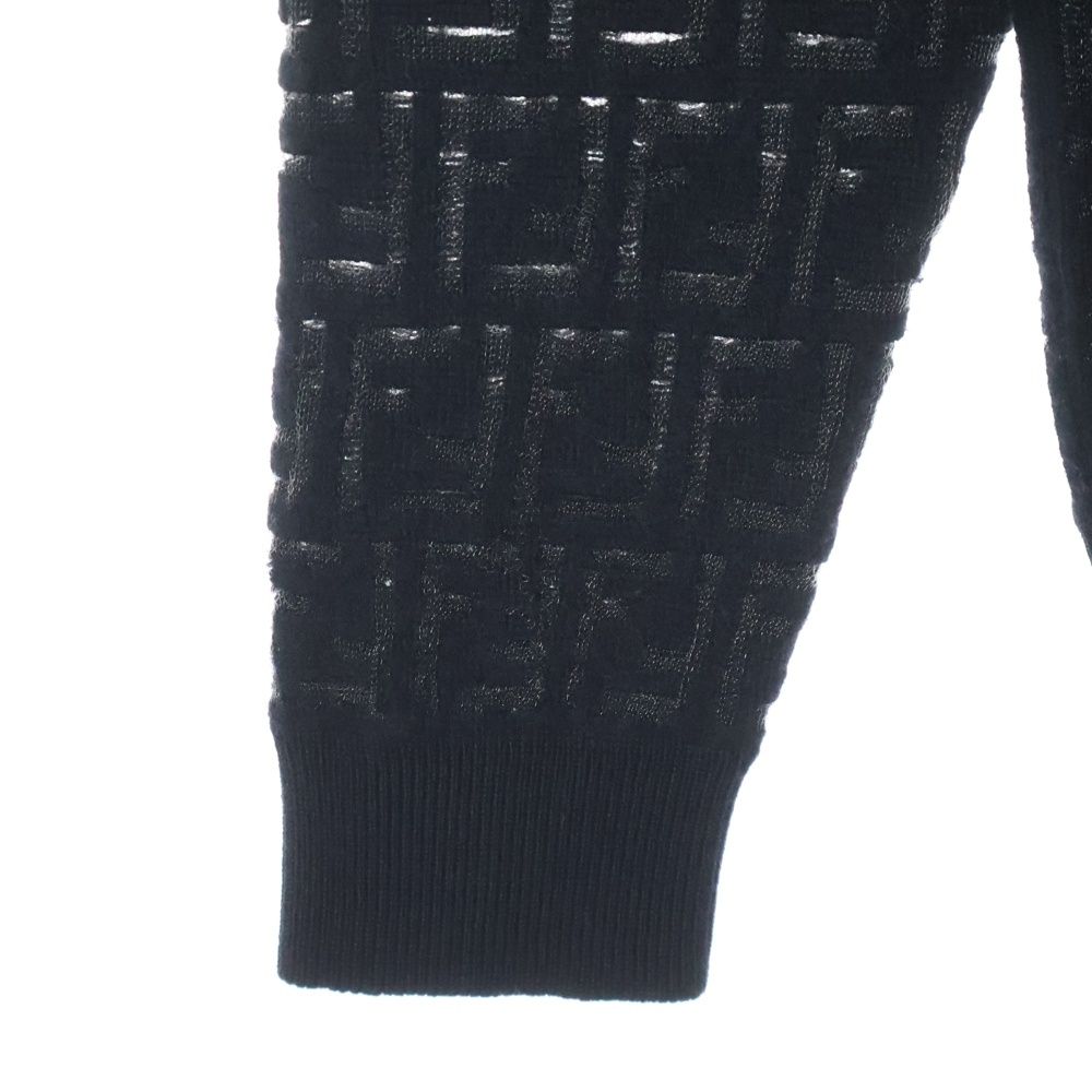 FENDI (フェンディ) ロゴ ズッカ柄 ウール クルーネックニット