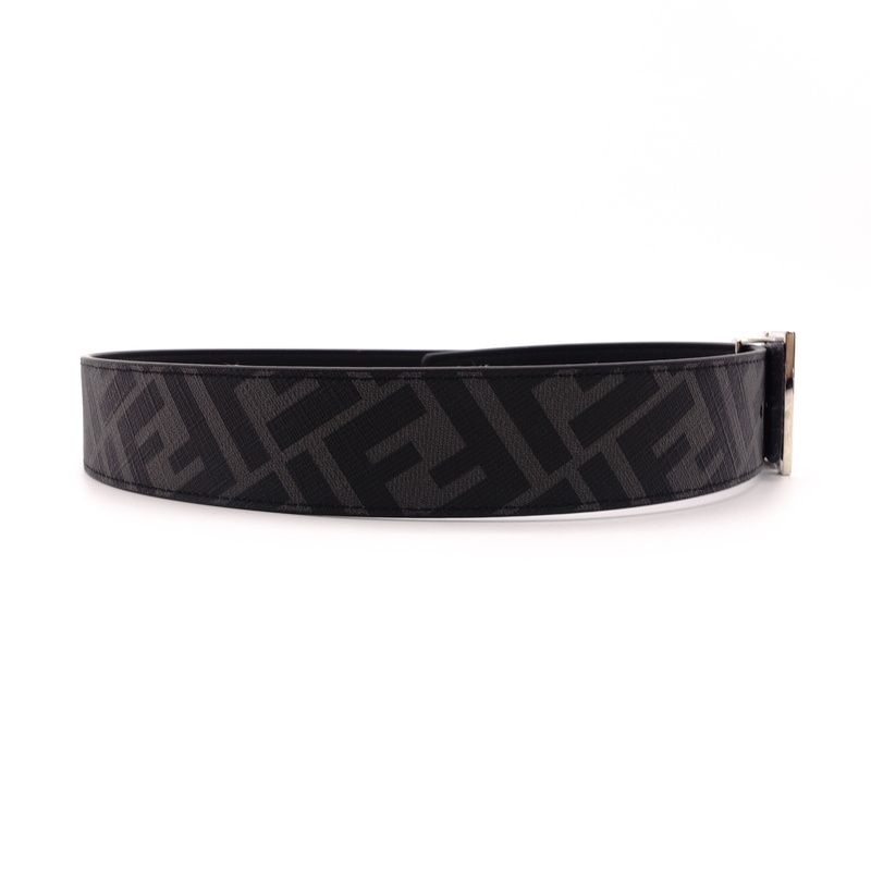 FENDI フェンディ　ズッカ FF金具 レザーベルト　ブラック　シルバー金具 FENDI フェンディ FFベルト 8C0648 ASUP レディース レザー