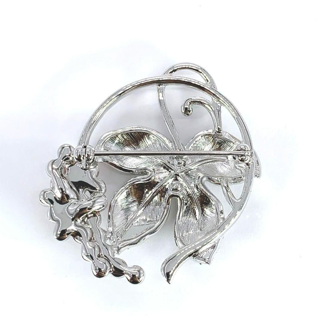SWAROVSKI スワロフスキー ブローチ シルバー ピンク ラインストーン