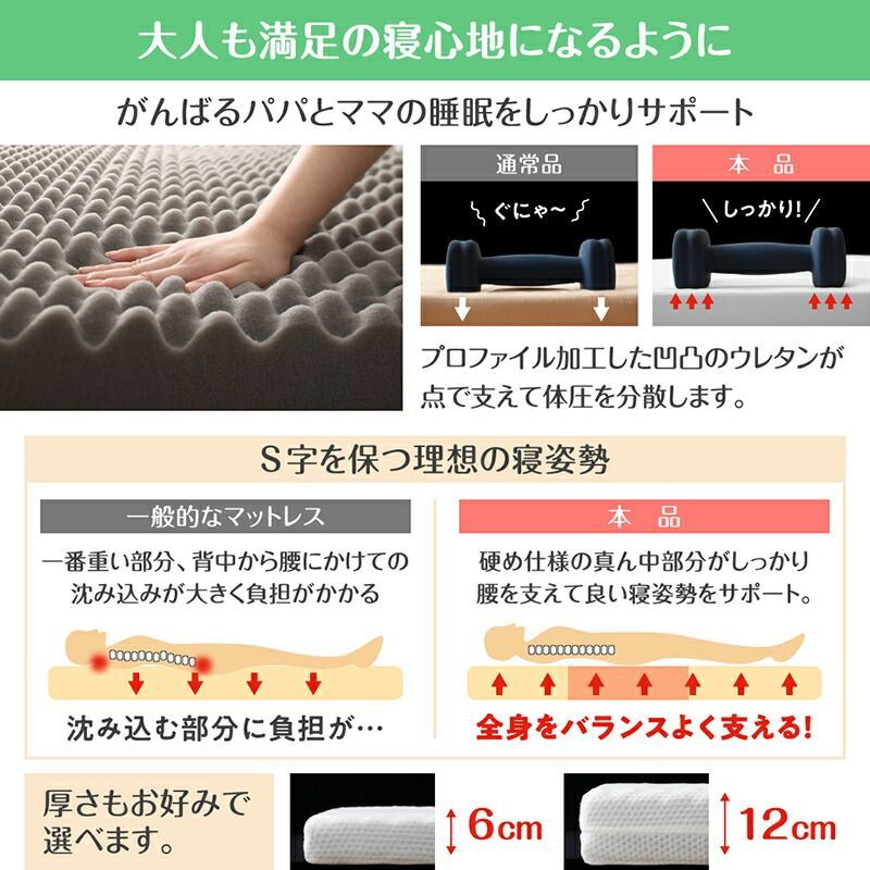家族みんなで快適 厚さ6cm