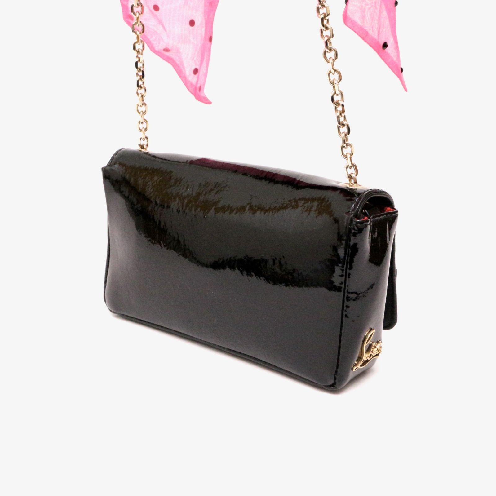 クリスチャン ルブタン 1120971 ARTEMIS BOW PATENT CALF/ORGANZA  