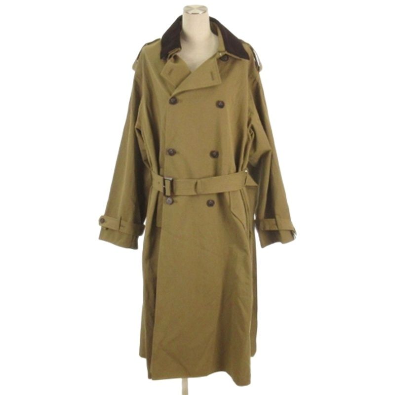 新品エトレトウキョウ フードストールロングトレンチコート チェック M