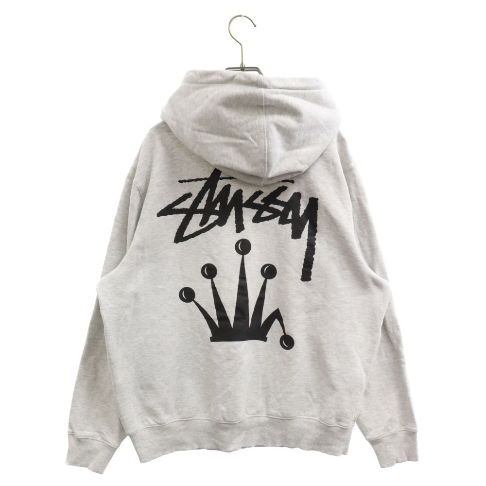 【得価最新品】STUSSY　スウェットパーカー　XL　ブラック　折れクラウンロゴ　グアテマラ製 トップス