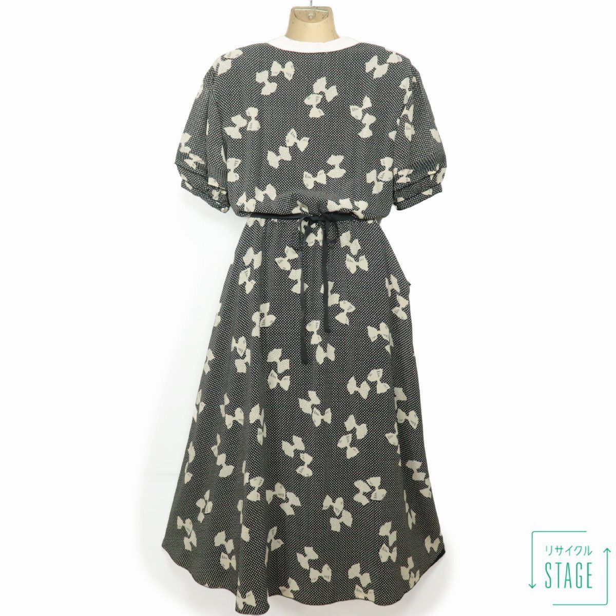 カネコイサオ☆上品クラシカル！たくし上げリボン付き！ドット&リボン