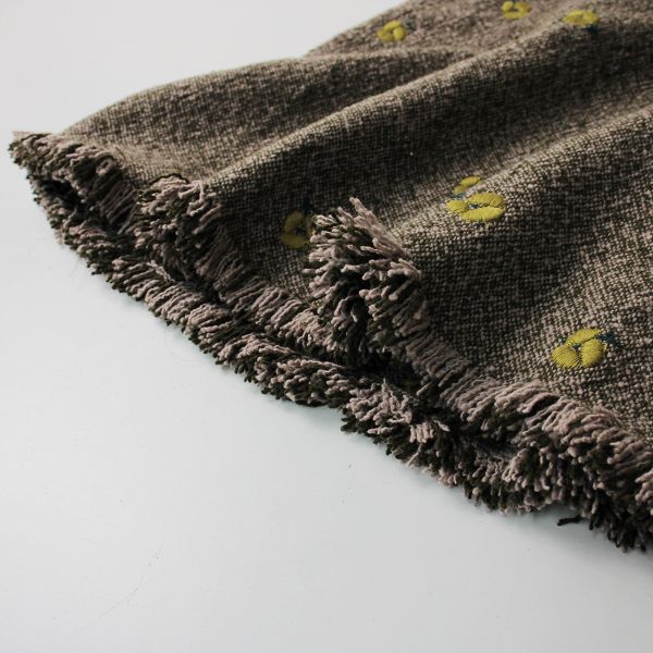 美品 mina perhonen ミナペルホネン ohayo 刺繍 ウール タックフレア
