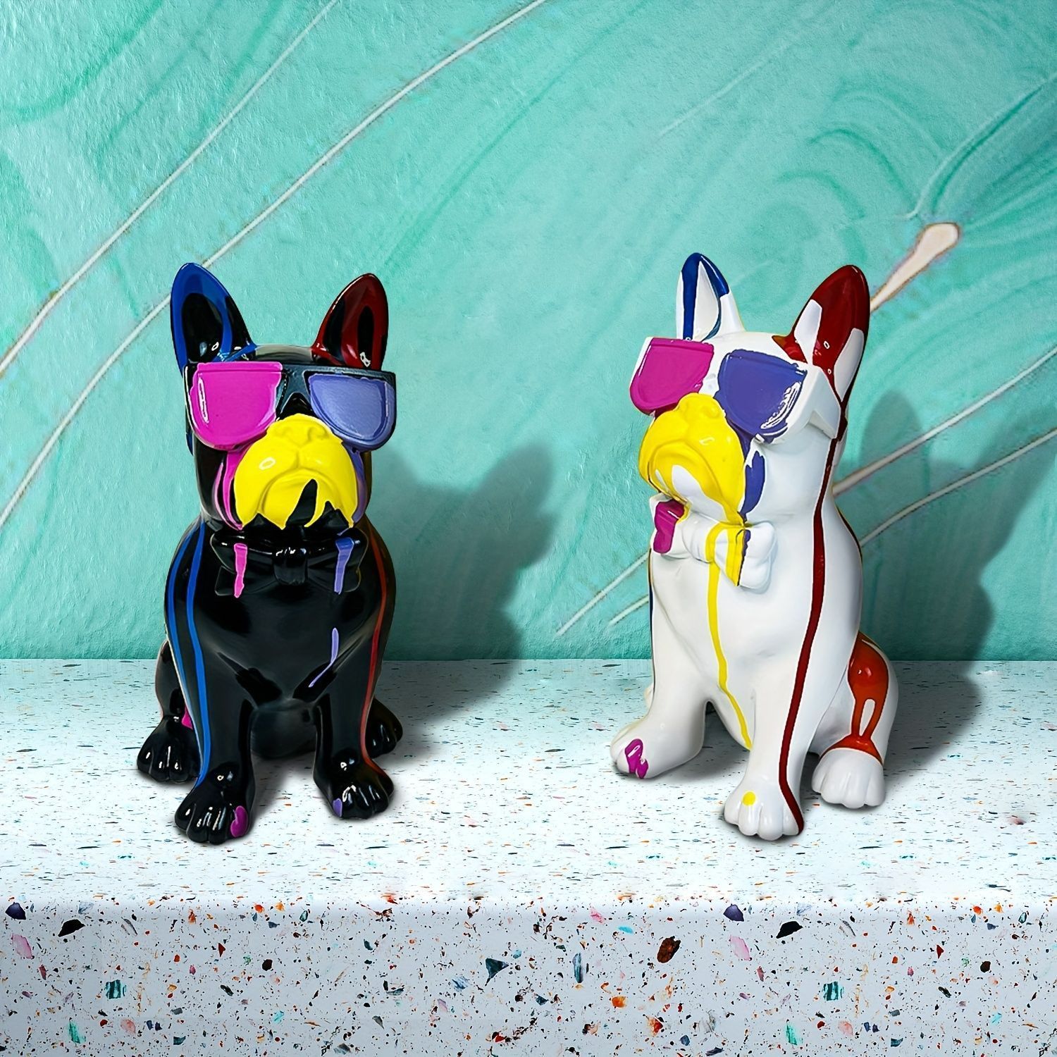 フレンチブルドッグ 犬 動物 アニマル モダン カラフル 置物 オブジェ 虹 2 置物 オブジェ フレンチブルドッグ 犬 動物 アニマル モダン カラフル