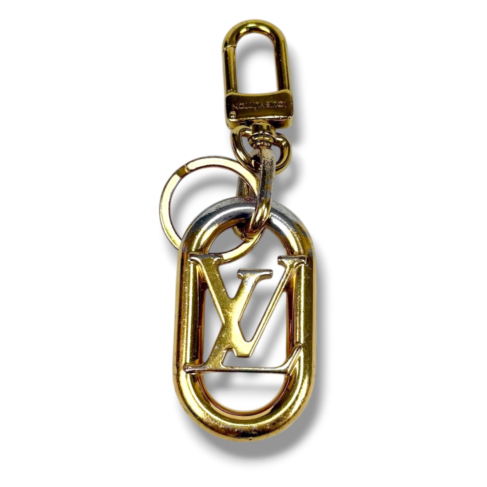 ルイヴィトン LOUIS VUITTON ポルトクレ LVリンク キーリング バッグチャーム キーホルダー ゴールド金具