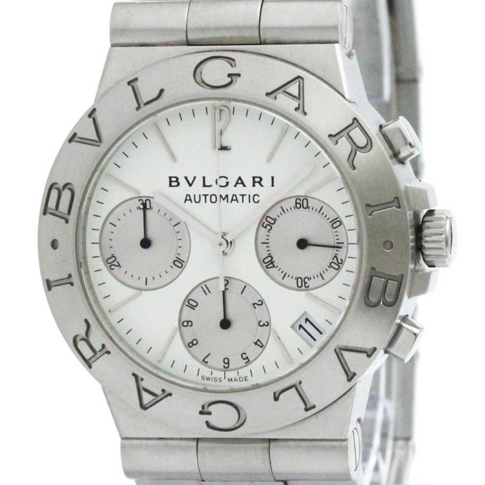 ブルガリ BVLGARI ディアゴノ スポーツ クロノグラフ ステンレススチール 自動巻き メンズ 時計 CH35S AUTO 外装仕上げ済み