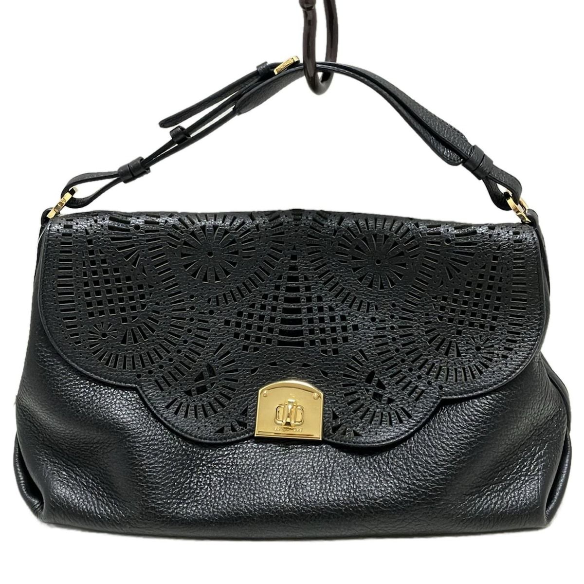 sergio rossi(セルジオロッシ) ショルダーバッグ - 黒 パンチング  