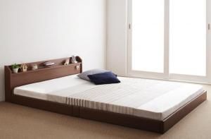 ロング丈 連結ベッド 棚付き 照明付き コンセント付き【JointLong】ジョイント・ロング【ポケットコイルマットレス付き】シングル 日本製 ローベッド ロングベッド シングルサイズ ベット ロ