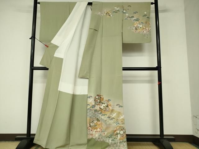付下げ 訪問着 暈し染め 刺繍 華文様 正絹 トールサイズ y457 付下げ 訪問着 暈し染め 刺繍 華文様 正絹 トールサイズ y457