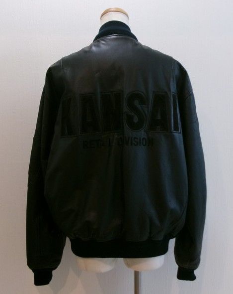 KANSAI O2 山本寛斎 レザージャケット ブルゾン Fサイズ 牛革 ブラック