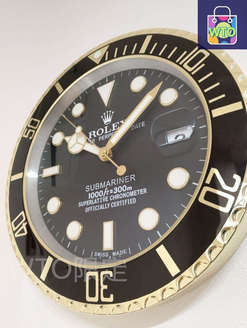 ロレックス サブマリーナ ゴールド ブラック 掛け時計-WTO輸入