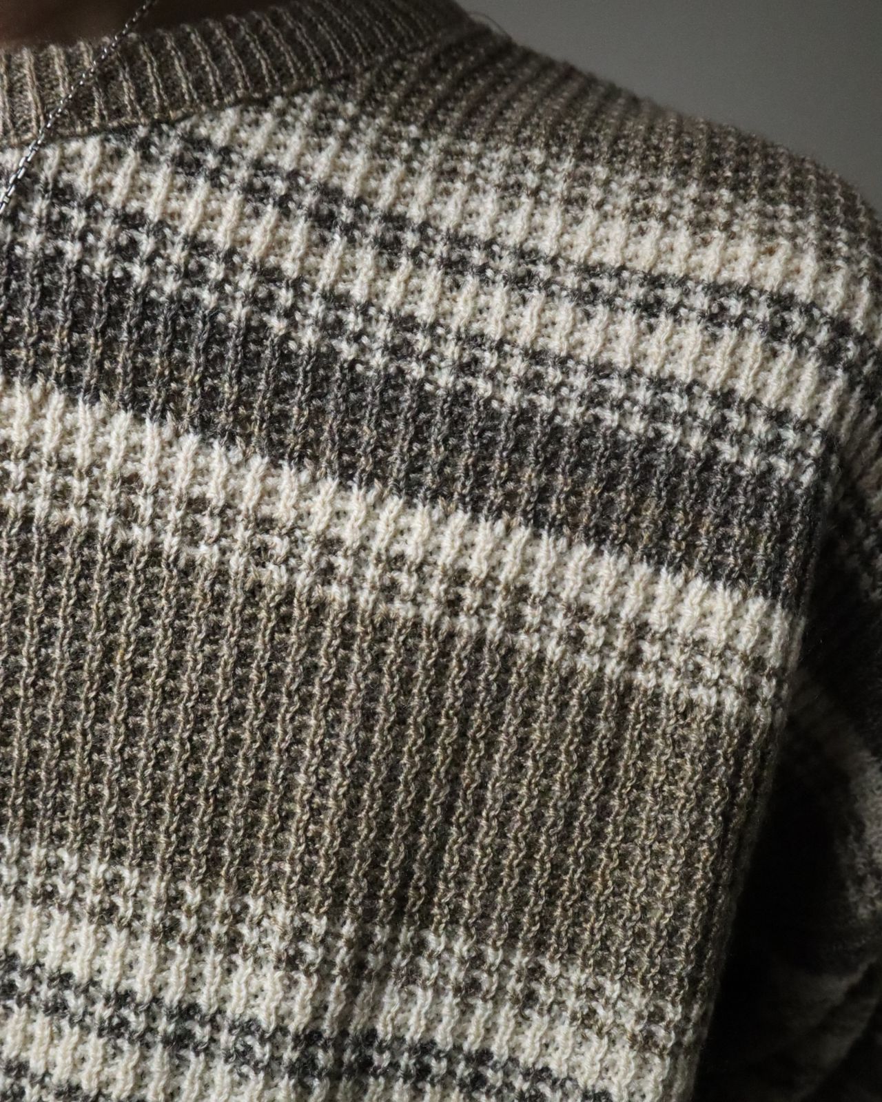 1990s JANZEN dead stock multi stripes thermal knit sweater 