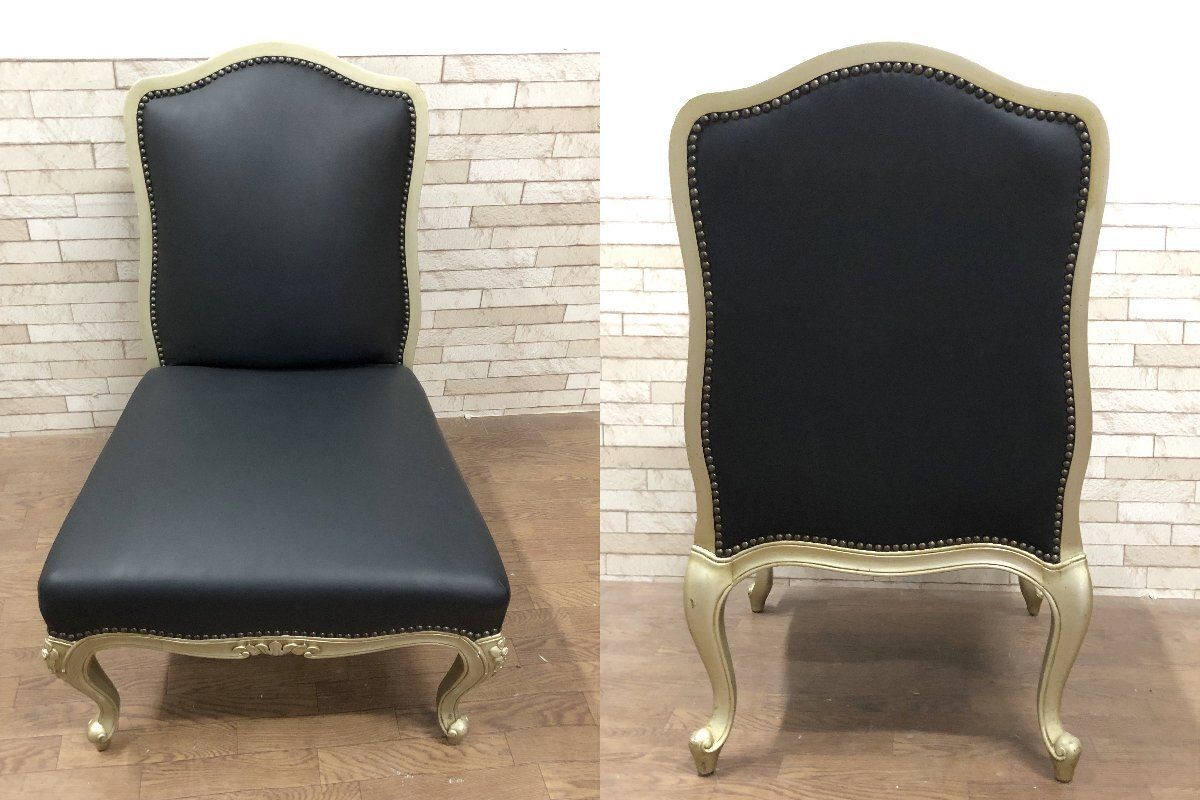 フランス アンティーク ロココ様式 アームチェア サロンチェア ダイニングチェア 椅子 イス 西洋 洋館 クラシカル / 英国 イタリア　