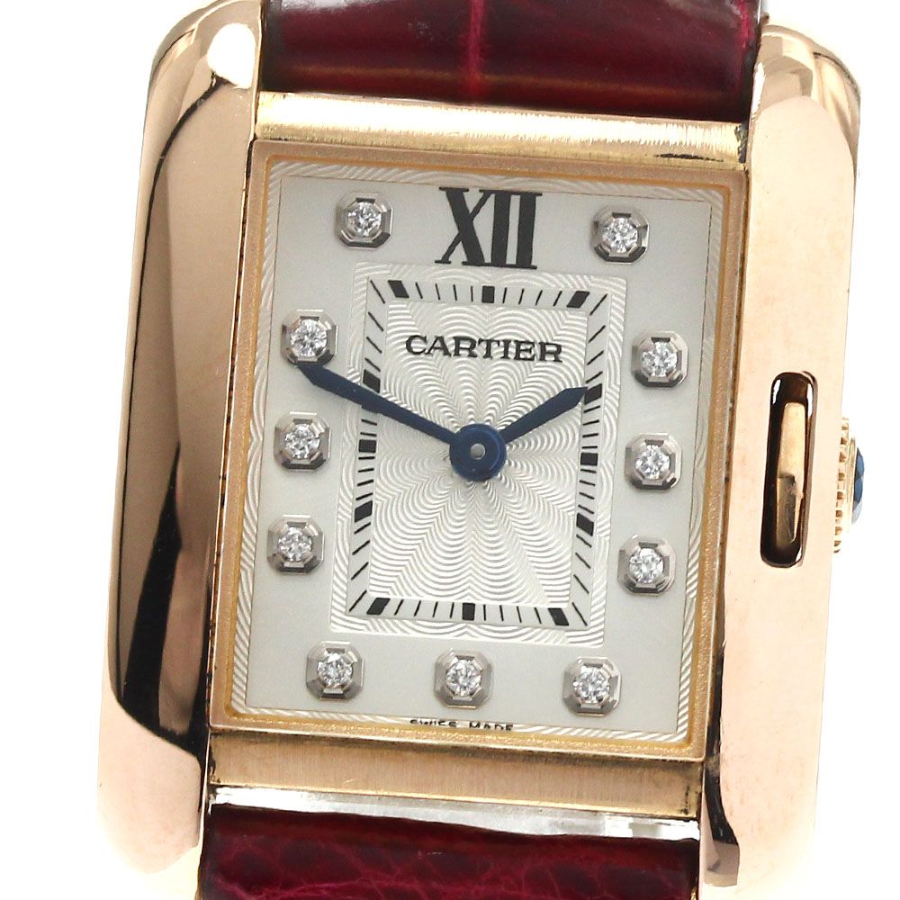 カルティエ CARTIER WJTA0007 タンク アングレーズ SM K18PG 11Pダイヤ  