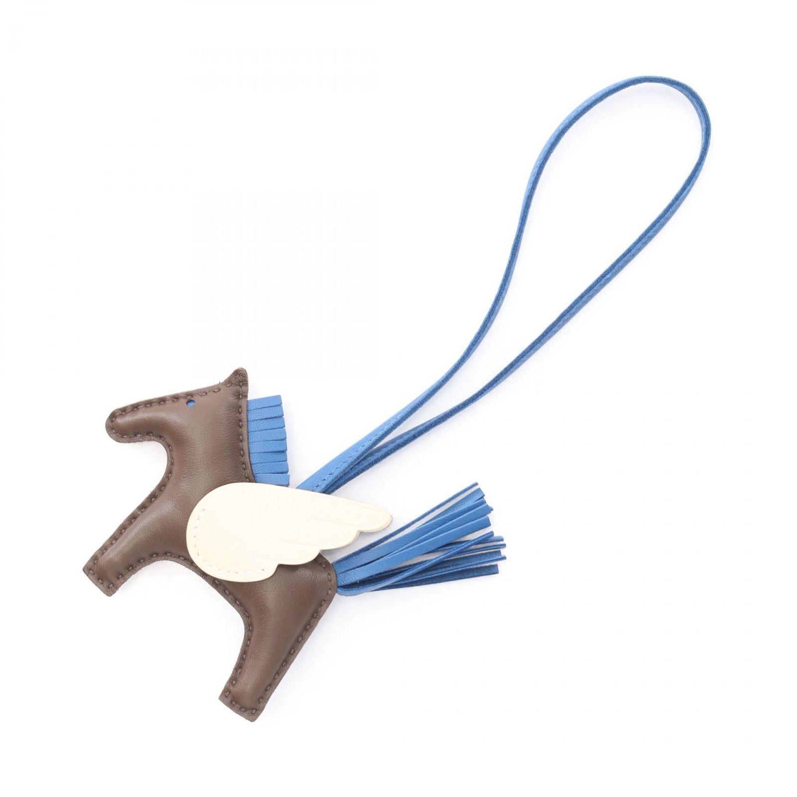 HERMES エルメス ロデオペガサスPM ショコラ ブルーフランス クレ チャーム