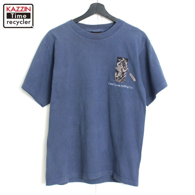 90s USA製 vintage ラフティング プリント 半袖Ｔシャツ メンズ 表記Mサイズ