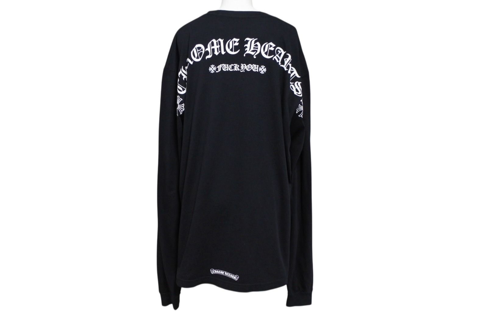 CHROME HEARTS クロムハーツ アーチロゴ 長袖Tシャツ サイズXL FUCK YOU CHプラス ブラック ホワイト 4b008214