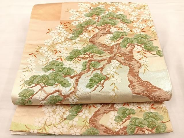 花織　黄金色　特選紬 本場黄八丈】 特選草木染め紬 手織り・平織 ≪仕・中古美品