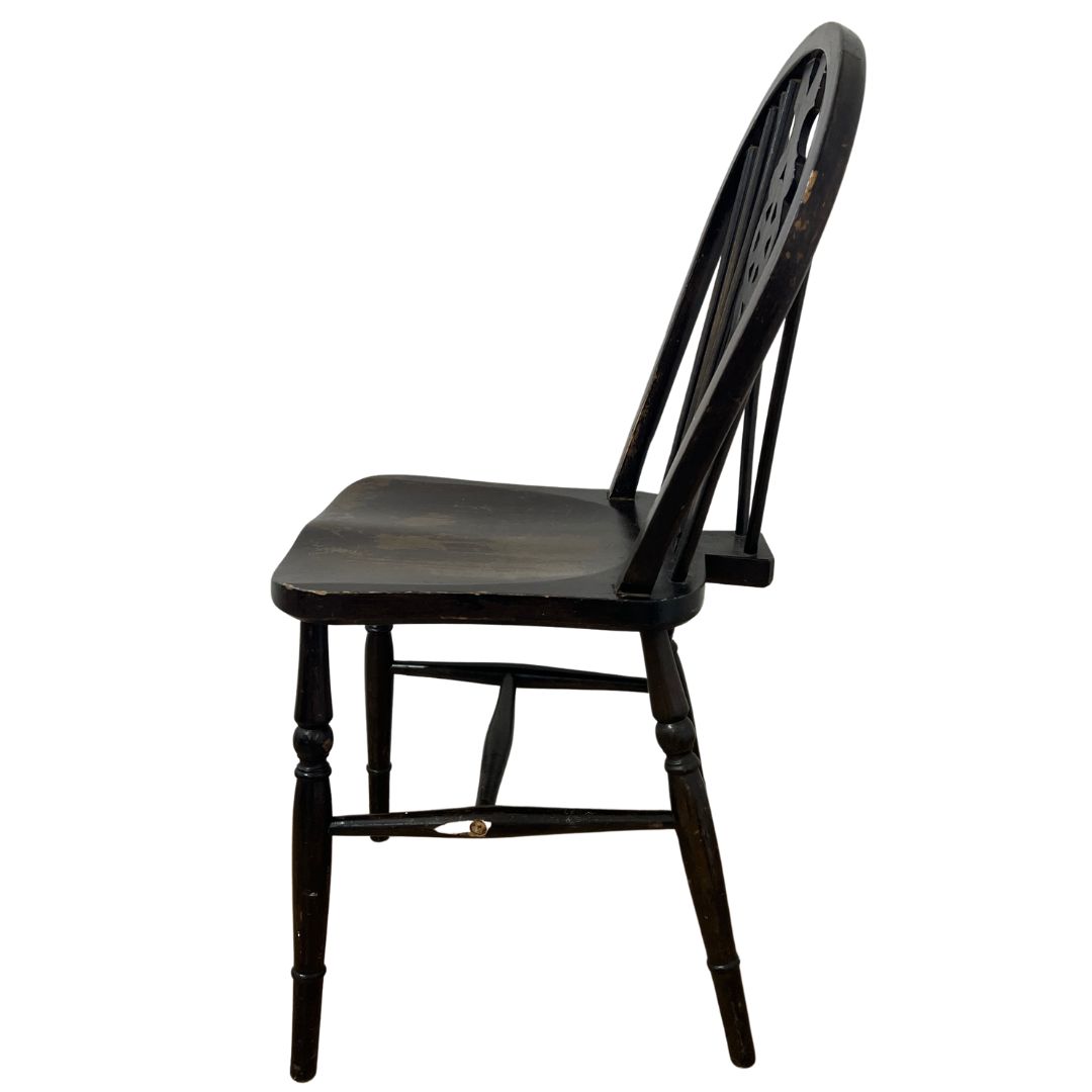 英国アンティーク木製ホイールバックチェア/ダイニングイス/椅子(91