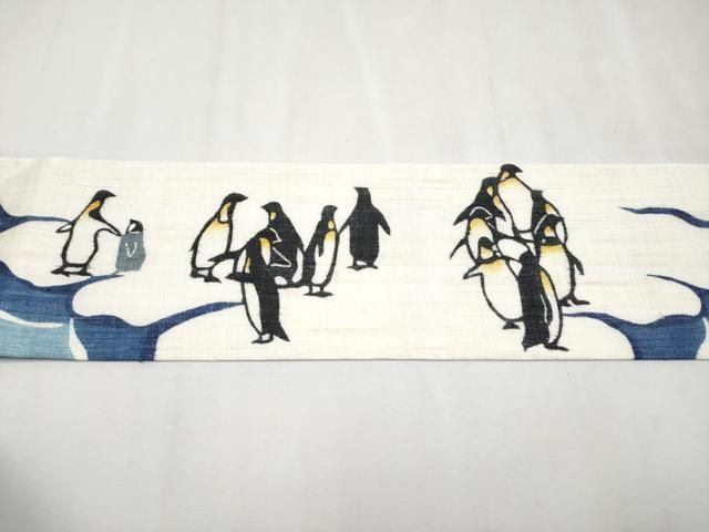 平和屋本店□極上 夏物 和染紅型 栗山紅型 栗山吉三郎 九寸名古屋帯 本