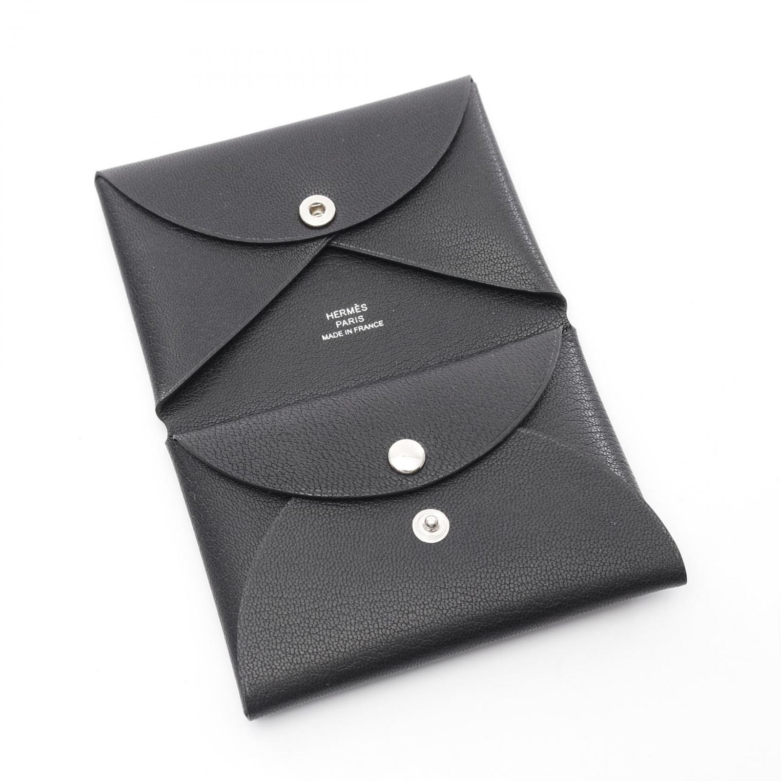 エルメス HERMES コインケース カルヴィデュオ ブラック ゴートスキン