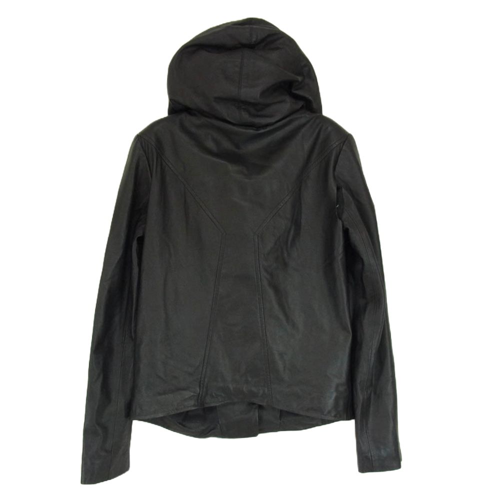 HELMUT LANG ヘルムートラング ラムレザー 裏地フリース フード  